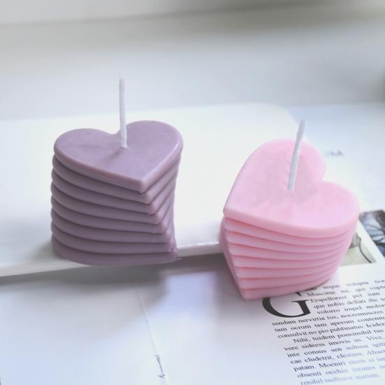 3D Сердце свечи Форма Силиконовая форма Сердце любви с прозрачной текстурой День святого Валентина эпоксидная смола художественные поделки для шоколадного торта мыло свечи изготовление
