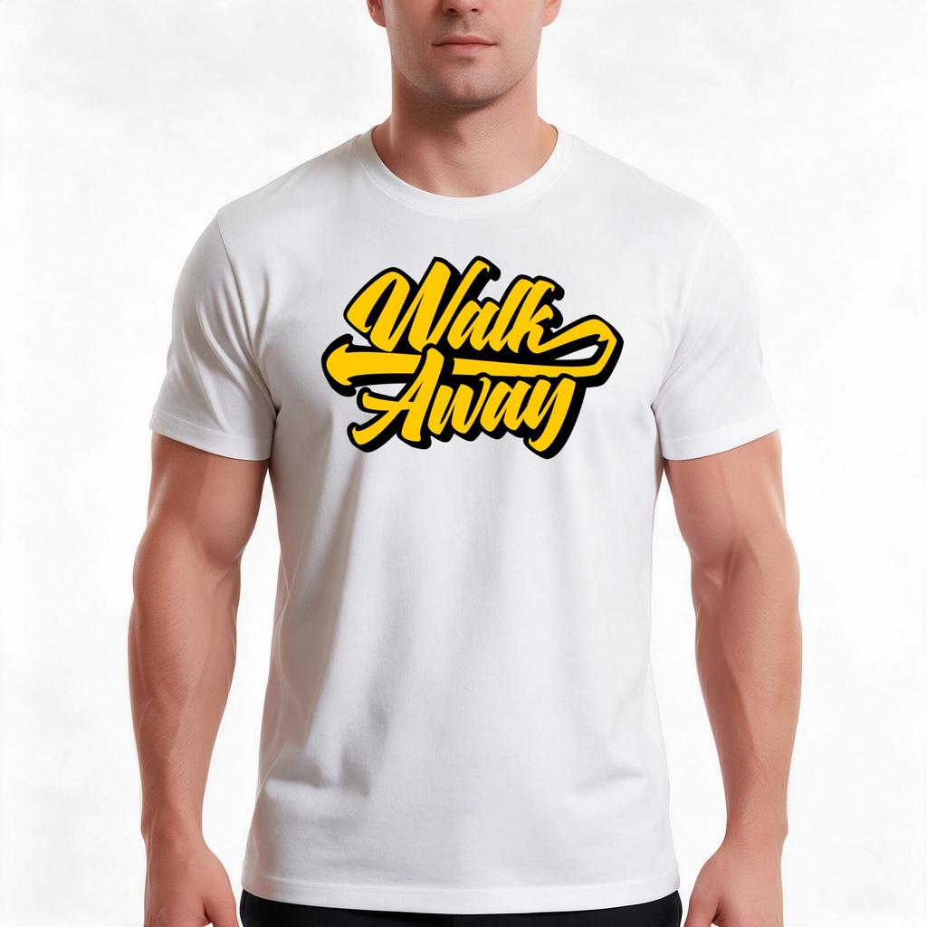 Walk Away Tshirt Summer Casual Cotton Tee Oversized Streetwear Tops Vintage Graphic Print Loose Fit Short Sleeve