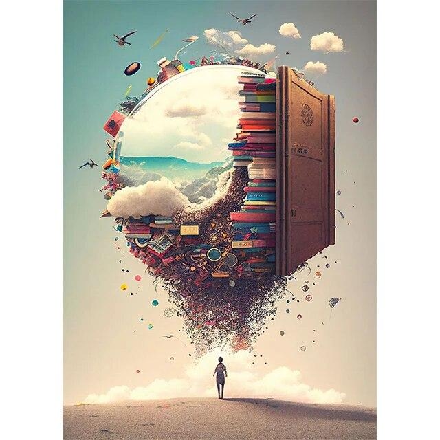 Абстрактное фэнтезийное приключение в книге, принты, плакат, картина на холсте, современные настенные художественные картины для гостиной, спальни, домашний декор, без рамки