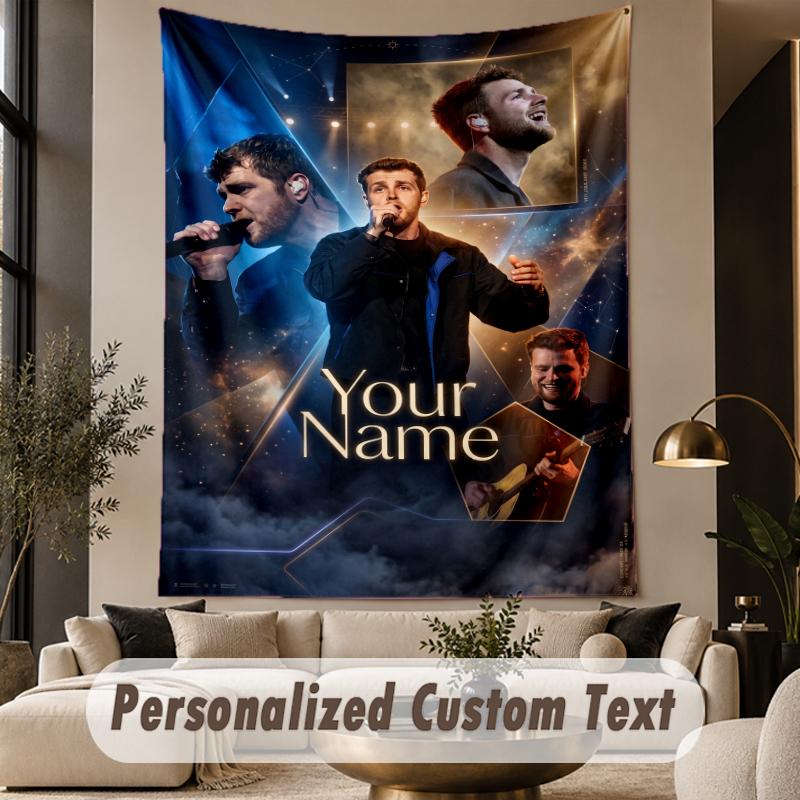 Custom Text Printed Tapestry Alex Warren Pattern Large Wall Hanging Indoor Room Decor
