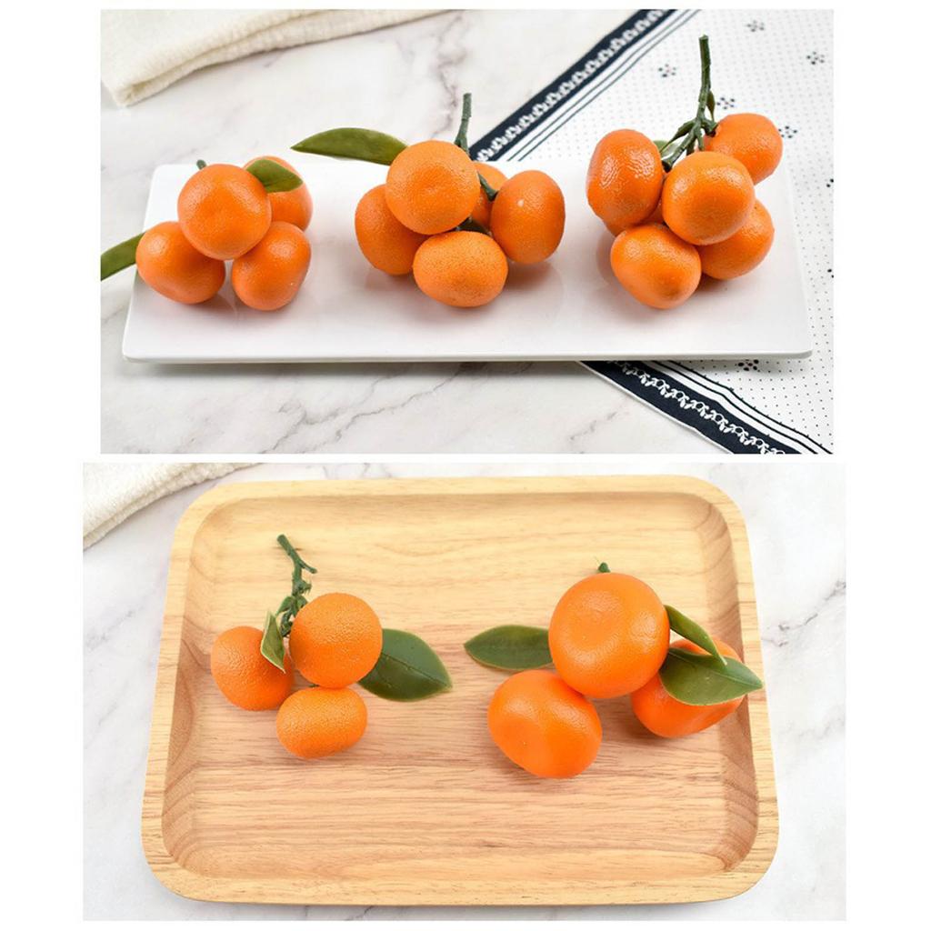 Artificial Tangerine Fruit Simulation Foams Tangerine Realistic Fruit for Kitchen Parties Decorations Photography Props