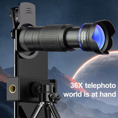 Мини-телескоп для телефона 36-кратное увеличение Четкий объектив Портативный для походов на открытом воздухе Наблюдение за птицами