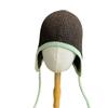 Solid color knitted hat for women, fashionable, simple, casual, versatile, warm, ear-protecting, windproof, with ties, suitable for autumn and winter