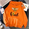 Новая мода унисекс женские толстовки Bee Kind свитшот с принтом осень и зима повседневные топы с капюшоном и длинными рукавами(Отправка в течение 48 часов)