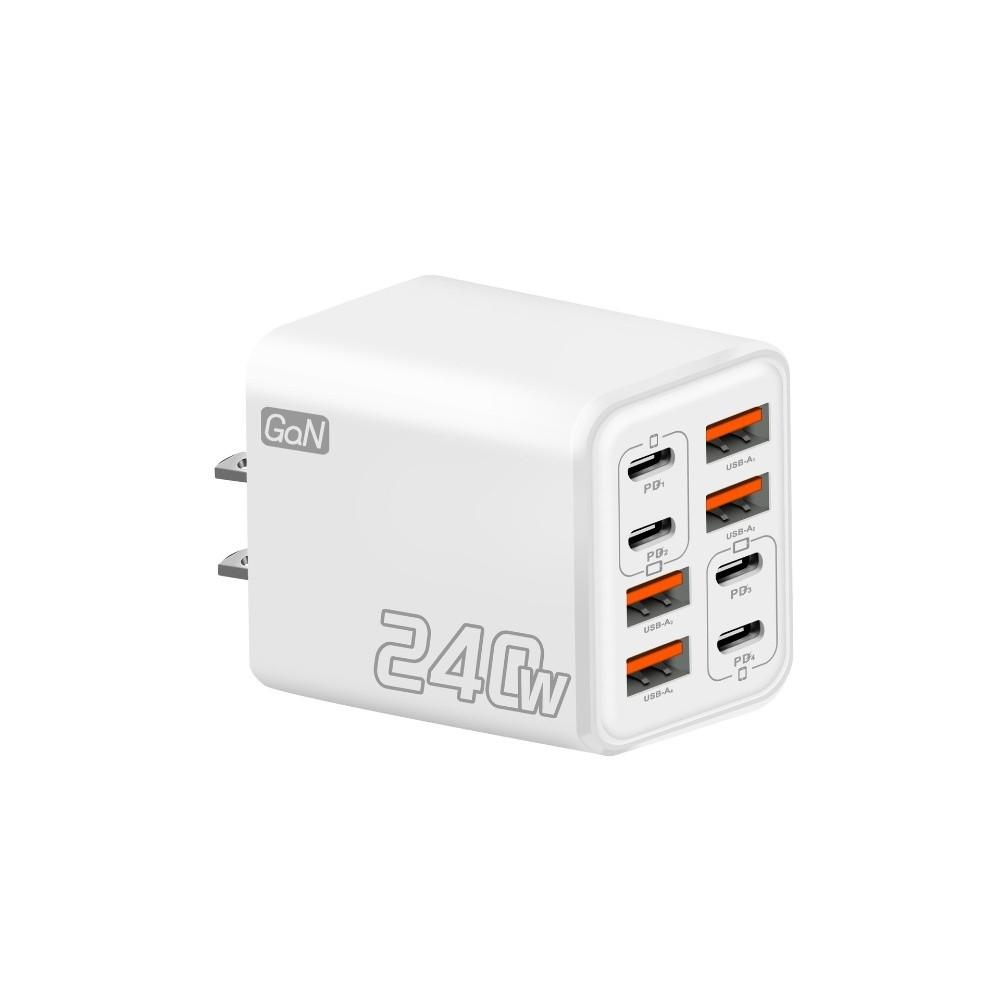 240W Power USB C Charger Head 8 Ports Fast Charger Adapter Wall Charger Adapter Mobile Phone