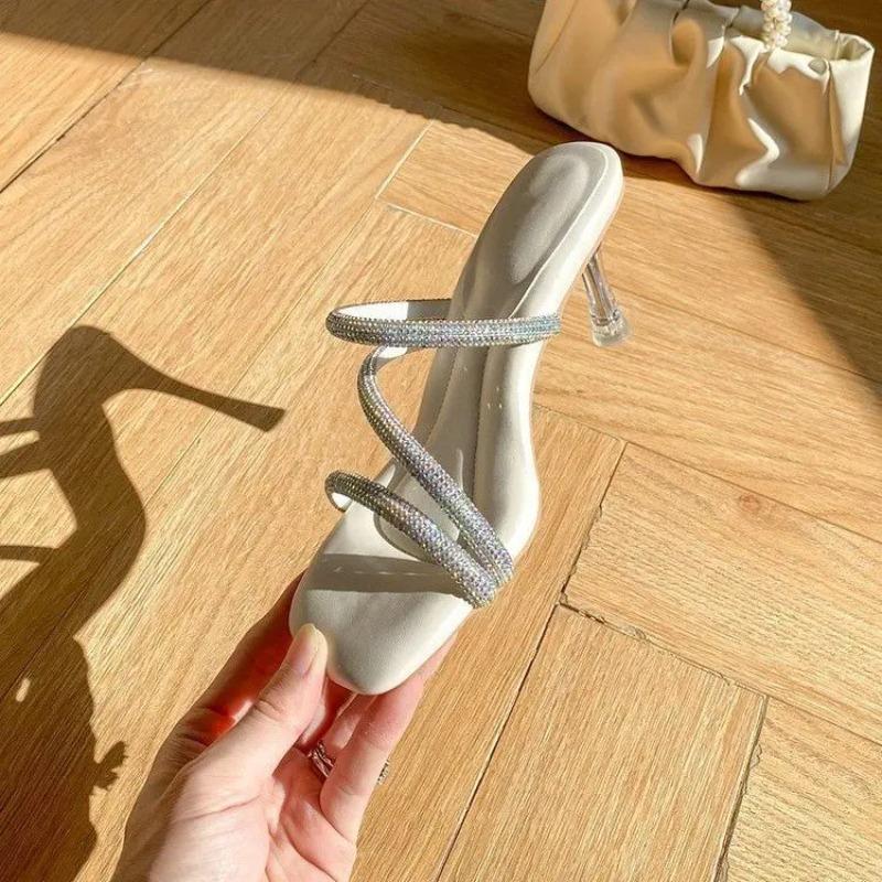 Сандалии с открытым носком и шнуровкой, женские летние новые плоские туфли на мягкой подошве для студентов, вечерние туфли в римском стиле с квадратной головкой, женская обувь