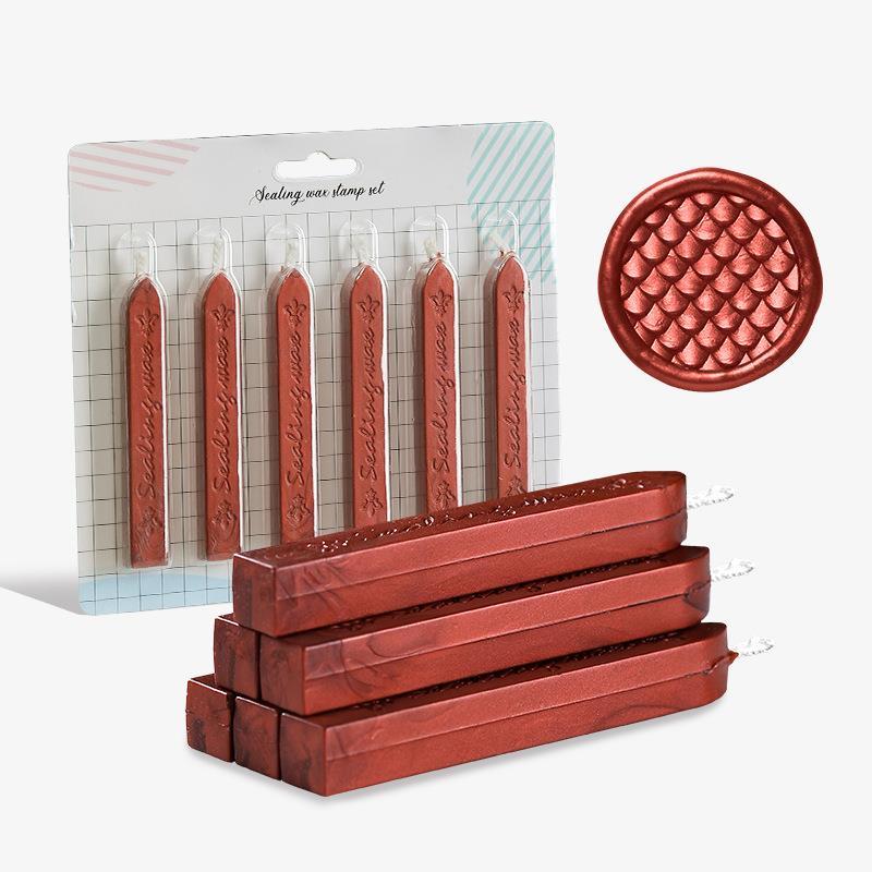 Высококачественный набор из 6 предметов, печатей, восковых палочек, печатей, антикварных свечей из сургуча с фитилем для почтовых писем в стиле ретро, винтаж