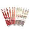 Maydahui Red Rose Knock Ballpoint Pen 0.5mm Black Ink 12 Pieces Stylish Flower Gel Easy Write Stationery Office Party Supplies Gift