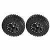 2Pcs RC Wheels Metal Remote Control Car Tires Replacement Parts for Axial SCX24 90081Black