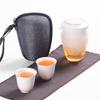 Portable Mutton Fat Jade White Porcelain Travel Tea Set