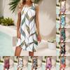 Women's Summer Casual U Neck Printed Sleeveless Dresses