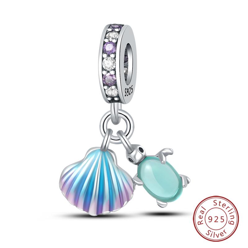 100% Медь Бабочка Фея Мечта Океан Ракушка Жемчужина Русалка Морская Черепаха Подсолнух Шармы Бусины Подходят для Браслетов Qikaola