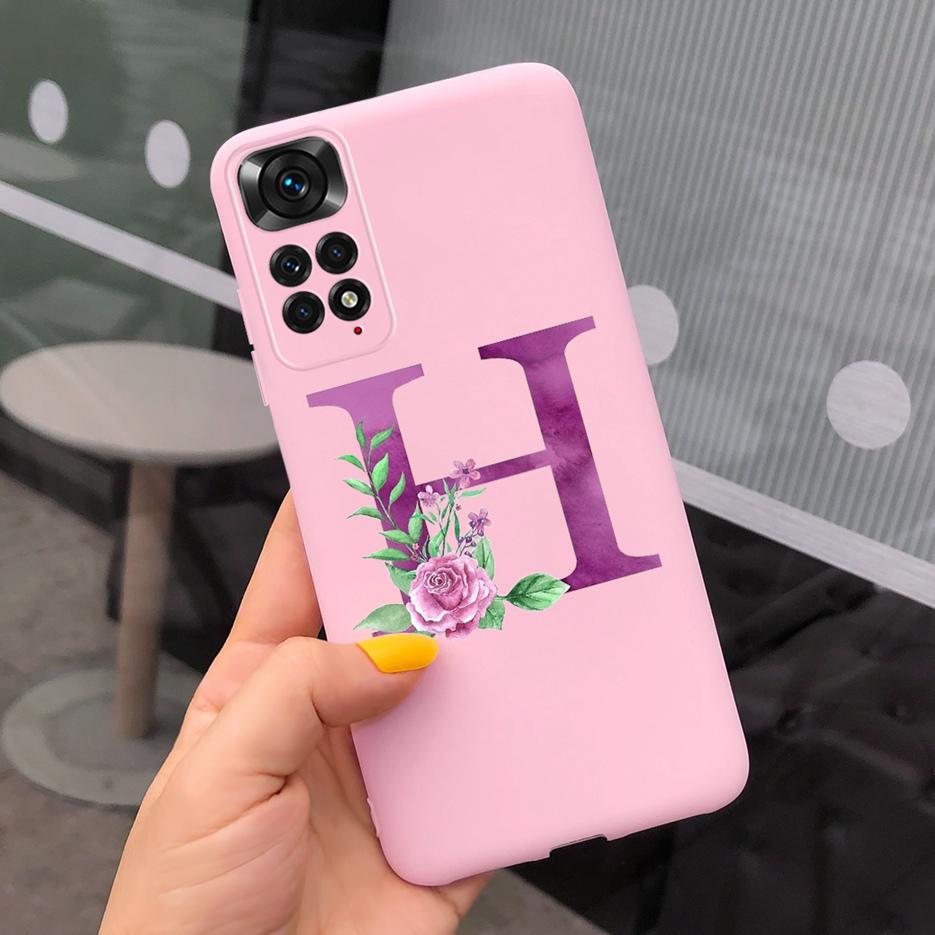 Чехол для Xiaomi Redmi Note 11 4G Note 11S Милые Буквы для Пары Мягкий Тонкий Чехол-Фонда для Xiaomi Redmi Note 11 Pro Note11 S Чехлы
