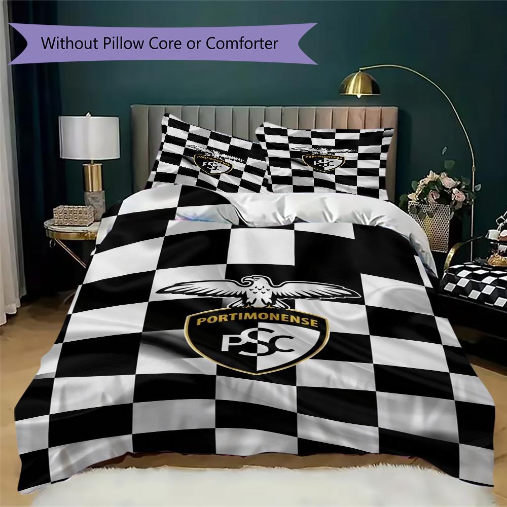 Portimonense SC Pattern Bedding uilt Set uilt Cover Pillowcase Home Decoration Birthday Gift (1 * duvet cover + 2 * pillowcase without core)