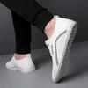 New Men's Casual Shoes Men's Sneaker Business Leather Shoes Smart Flat Shoes Slip-on Soft Bottom Comfortable Men's Shoes