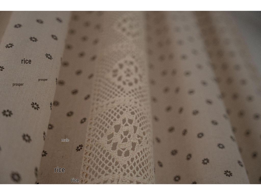 Imanqi Yun Coffee-Beige American Style Kitchen Curtains – Printed, Patchwork, Semi-Blackout with Tassels