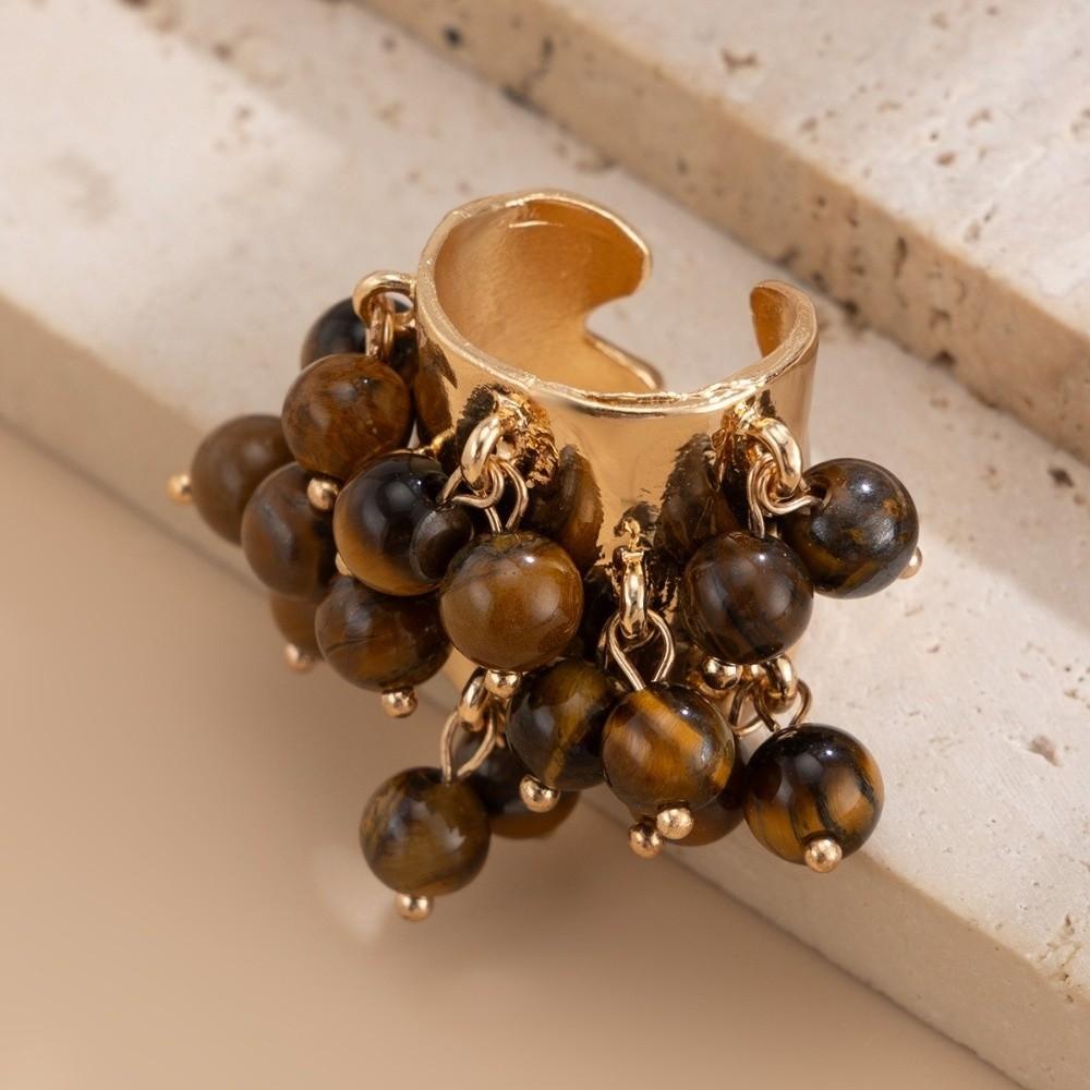 Colored Open Finger Ring Beads Ball Fashion Ring Exaggerated Small Ball Ring
