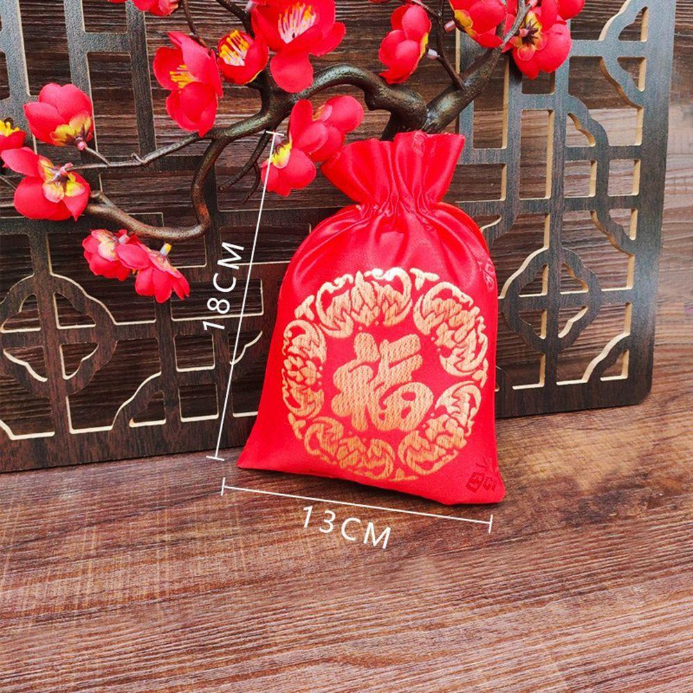 С Новым годом парчовые украшения на шнурке, подарочные пакеты для конфет, шелковая сумка-фу, китайские счастливые сумки