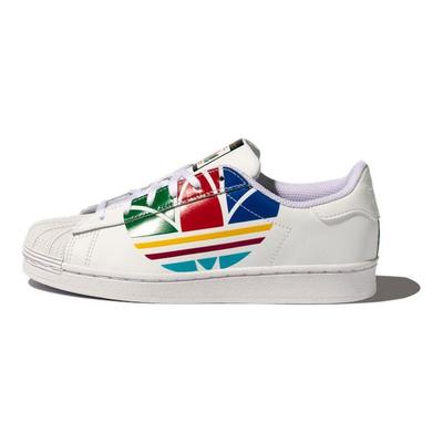 Superstar Pure J Colorful Trefoil — Детские кроссовки Cloud White Red Blue FW4008