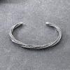 Retro Mobius Twist Rune Pattern Titanium Steel Viking Men's C-Shape Bracelet