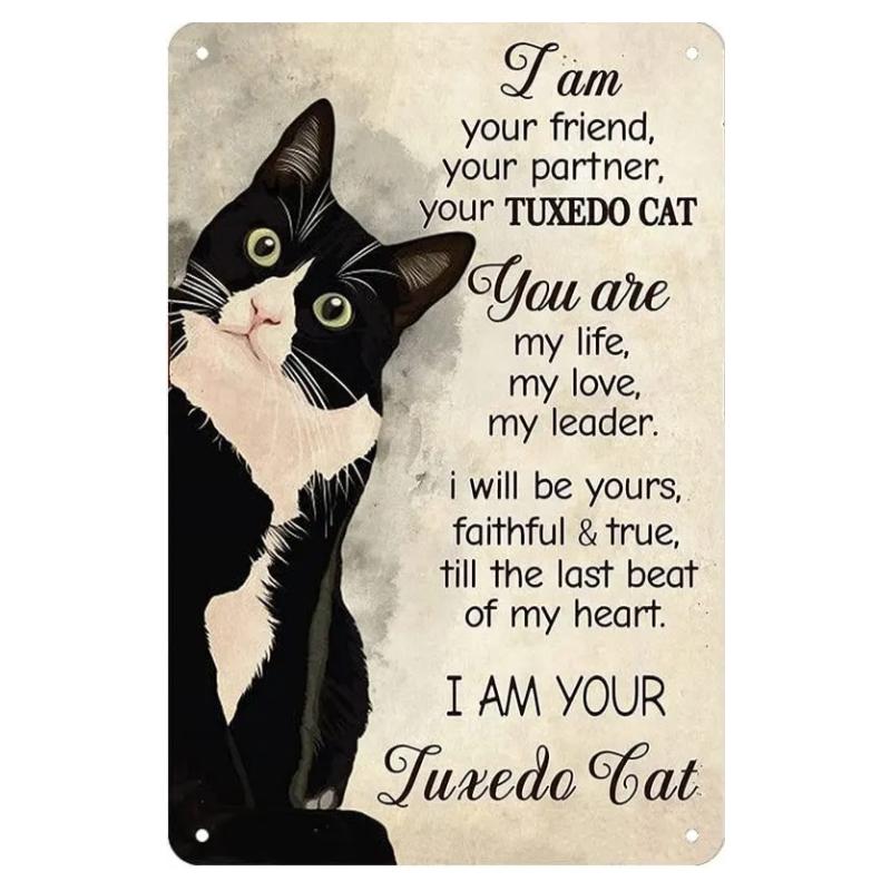 New Vintage Siamese Cat I Am Your Friend Your Partner Your Cat Funny Metal Tin Sign Wall Decor Man Cave Bar Retro Metal Vintage