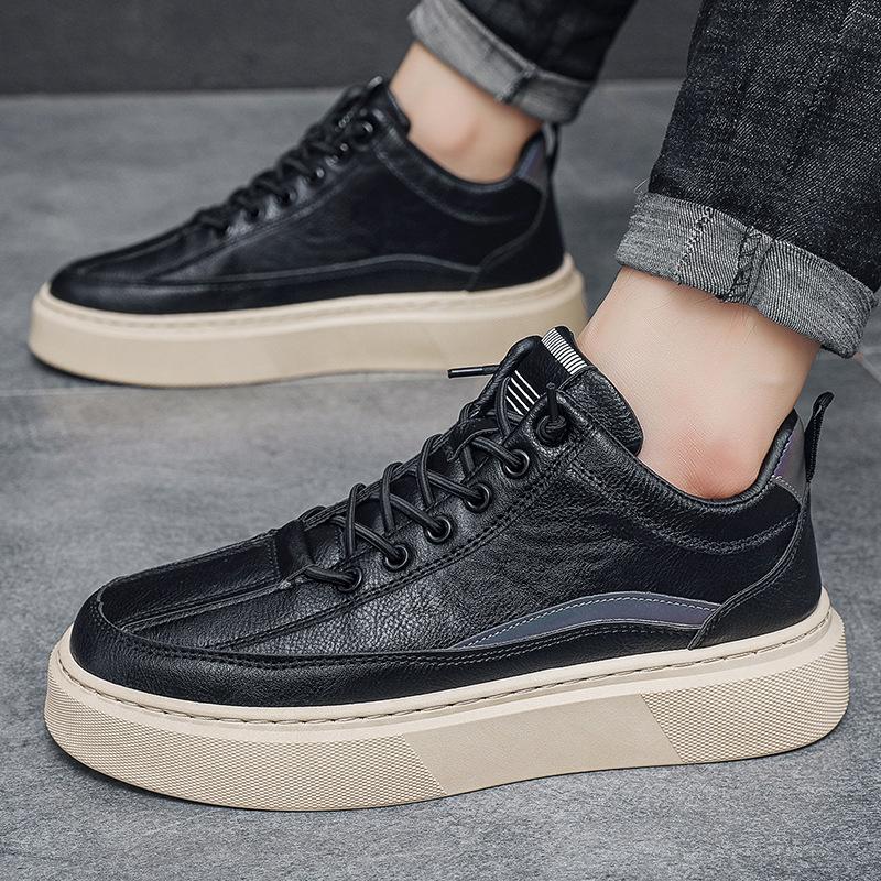 Осенние мужские спортивные туфли на толстой подошве, низкие, слипоны для увеличения роста и нескользящие повседневные туфли