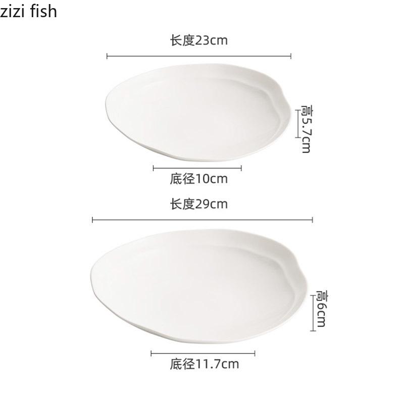 Чисто-белая неровная керамическая глубокая миска, миска для овощного салата, суповые миски, миска для пасты, десертные миски, фирменная посуда для ресторана