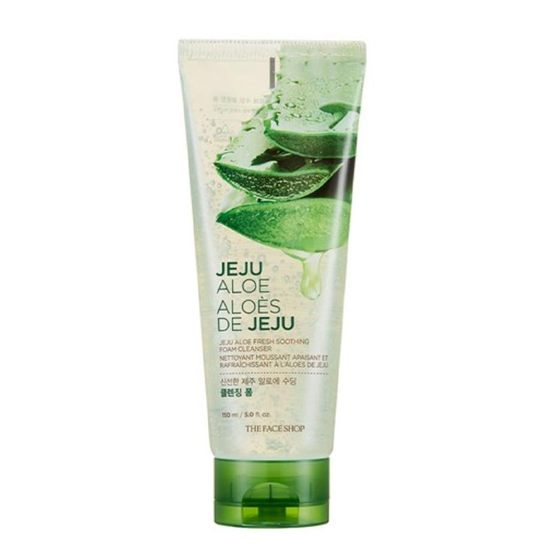 The Face Shop Освежающая успокаивающая очищающая пенка с алоэ с острова Чеджу 150 мл – Нежное увлажняющее средство для умывания
