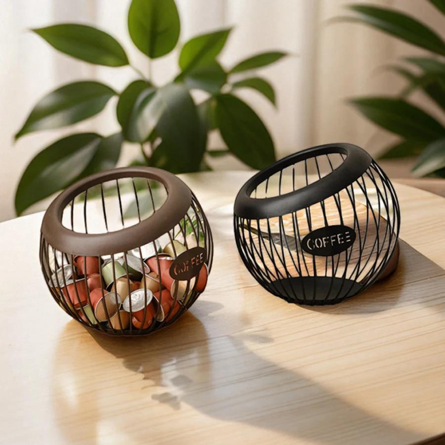 1 шт. Креативный железный органайзер для кофейных капсул, стойка для хранения фруктов и закусок, многофункциональная полая капсула, диагональная корзина, товары для дома
