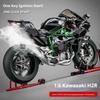 1:6kawasaki H2r Литая Модель Мотоцикла Функция Зажигания Старт Со Симуляцией Эффекта Распыления Премиум Литая Декорация Локомотива