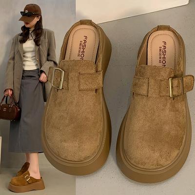 Мода 2025 НОВЫЕ Ретро Толстая Подошва Платформа Женская Модная Простая и Высококачественная Повседневная Обувь Летняя Резиновая Подошва