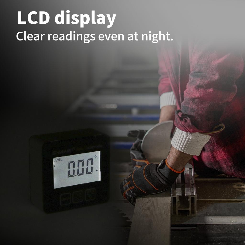 Магнитный цифровой инклинометр, уровень, алюминиевый сплав, угломер, искатель, транспортир