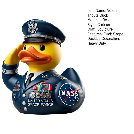 Смола ветеран дань утка статуэтка салют солдатская форма утка статуя животное скульптура домашний офис книжная полка настольное украшение орнамент