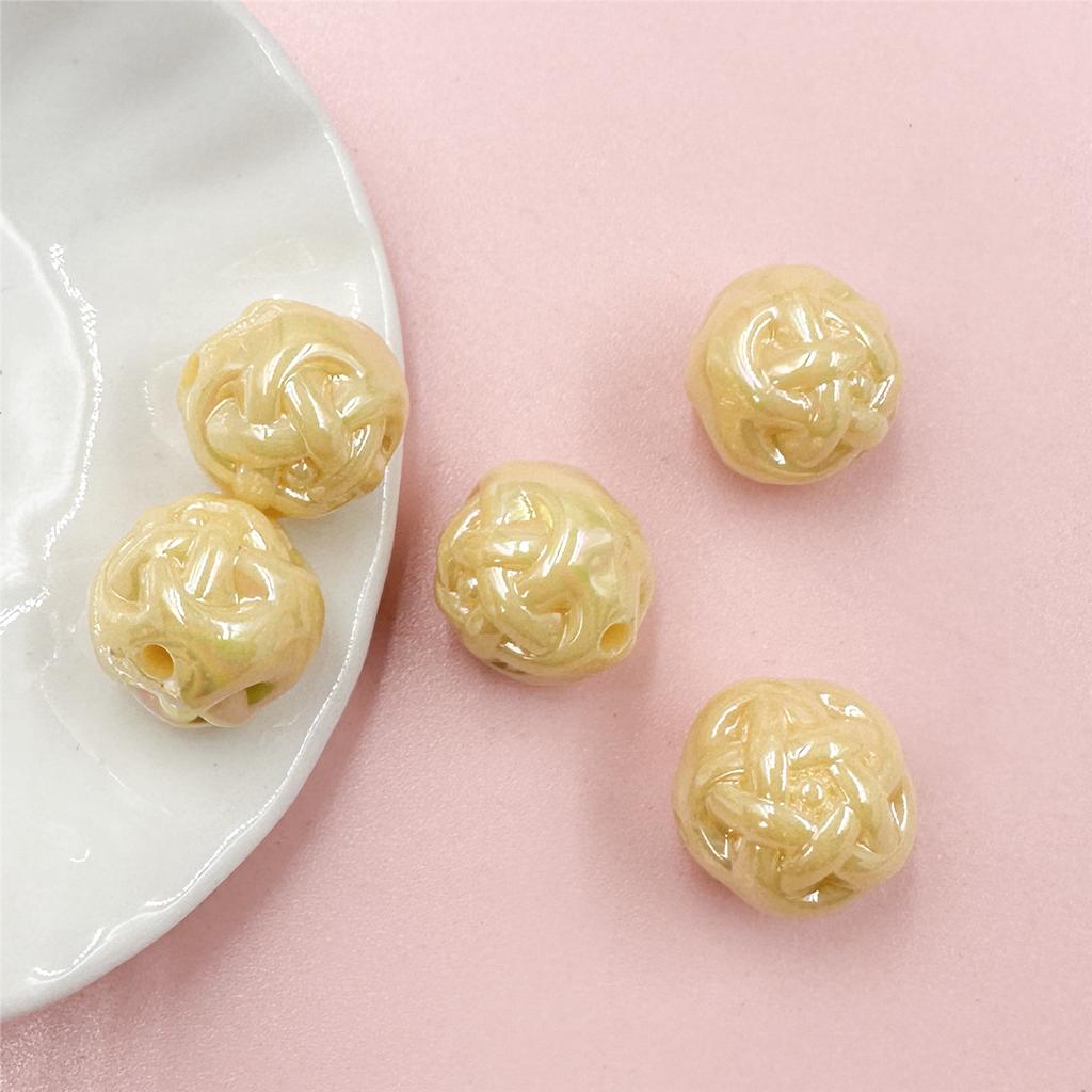 Ожерелье-браслет красочные DIY кремовая пряжа ручной работы 5 шт. цветочные шарики бусины аксессуары украшения акриловые бусины 14,8 мм