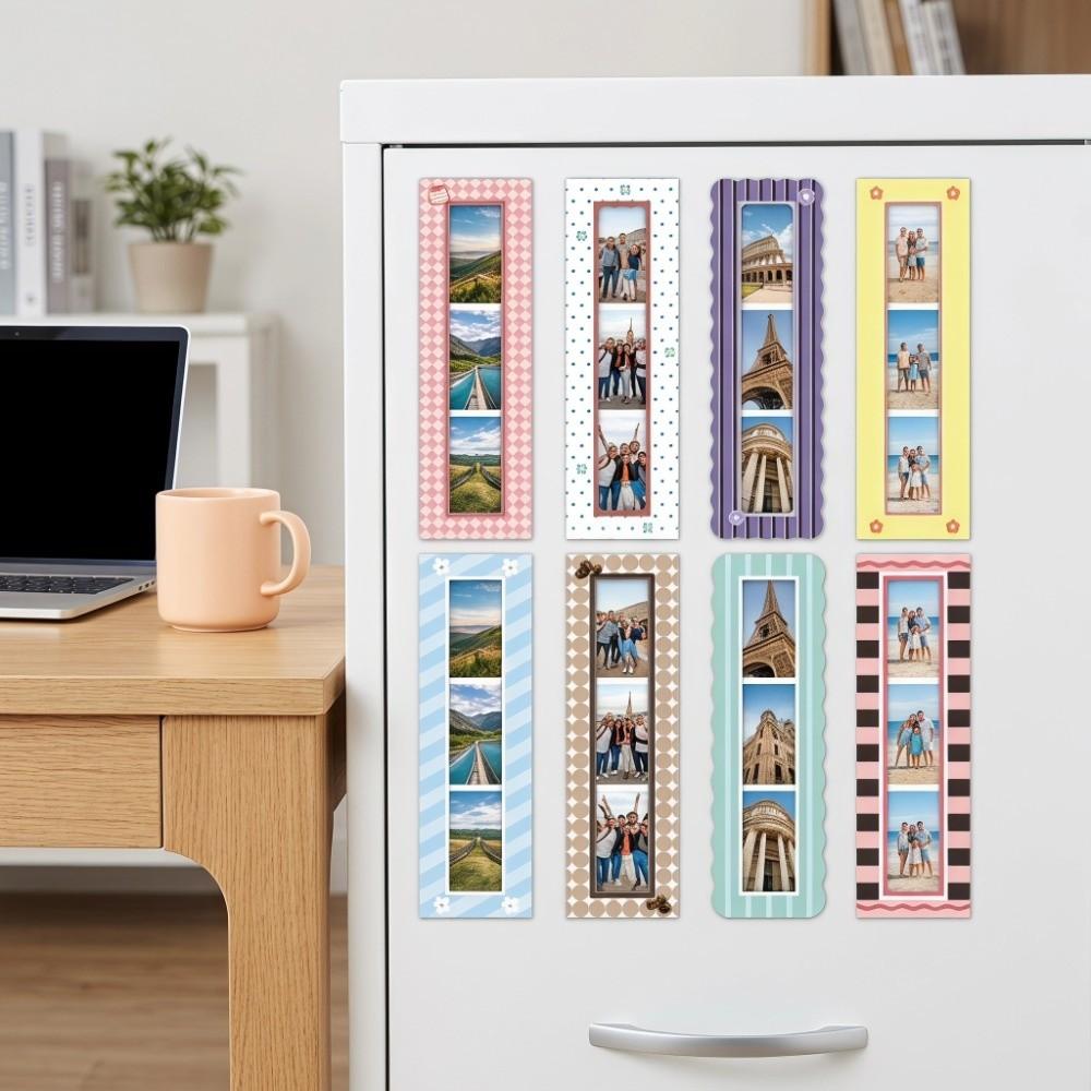 Colorful Fridge Magnet Photo Frames DIY Photo Holders Magnetic Photo Frame Set Refrigerator Decor