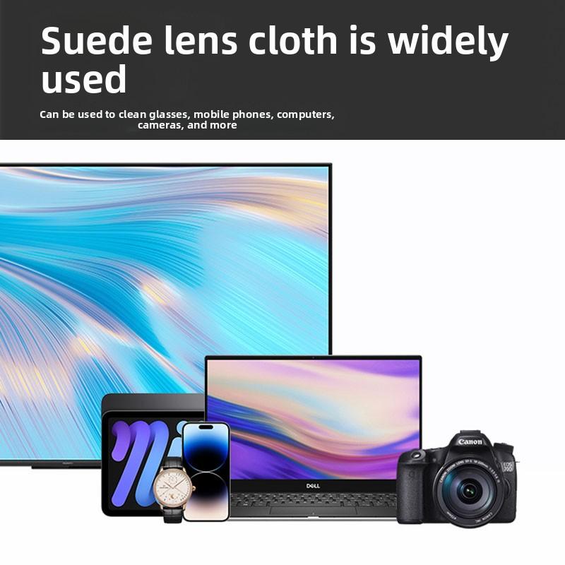 5pcs Suede Microfiber Cleaning Cloths Anti-Fog Lint-Free Screen Wipes for Eyeglasses Phone Laptop Monitor Lens Cleaner