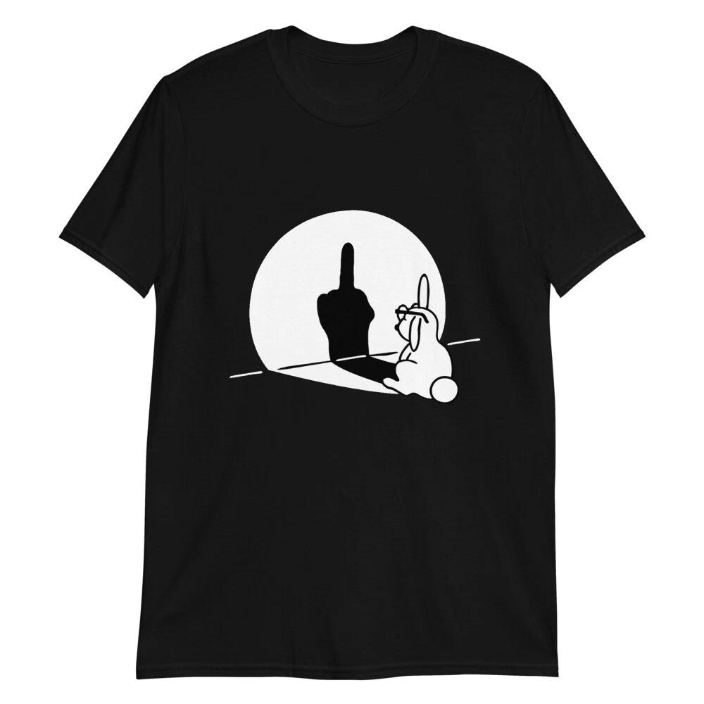 Funny Bunny Middle Finger Shadow T-Shirt