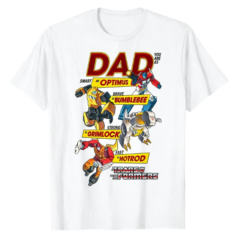 Transformers Autobot Characters 100 Cotton TShirt Optimus Prime Bumblebee Grimlock Hot Rod Print Crew Neck Casual Fashion Tops