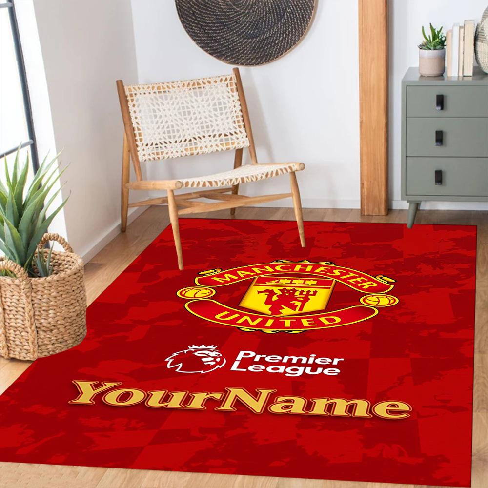 Manchester Customizable Name Area Rug Design for Entryway Living Rooms Study room Bedrooms Anti-slip Rug Office home decor Wedding Party Gift