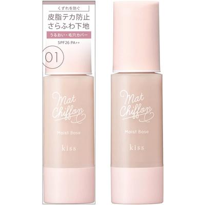 Kiss KiSS Matte Chiffon UV Moist Base 01 Light Однотонный яркий натуральный цвет 37 г Предотвращает жирный блеск и сухость, придает мягкость и пушистость SPF26