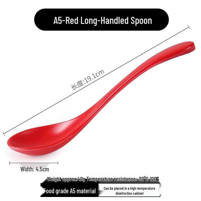 Melamine Long-Handle Soup Spoons (10-Pack)