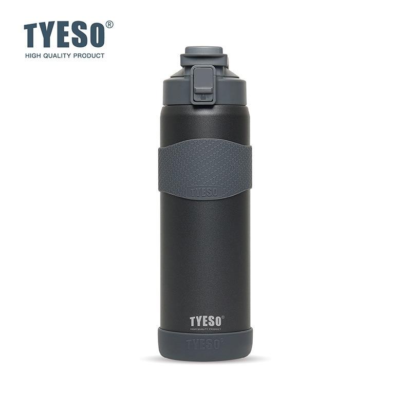 TYESO Vacuum Insulated Bottle 304 Stainless Steel Portable Sports Water Bottle with Straw for Travel Cycling& Outdoor Activities