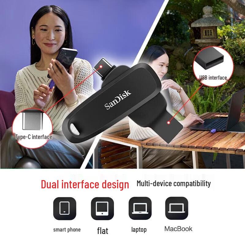 SanDisk USB-флеш-накопитель Dual Drive Go USB 3.2 Type-C