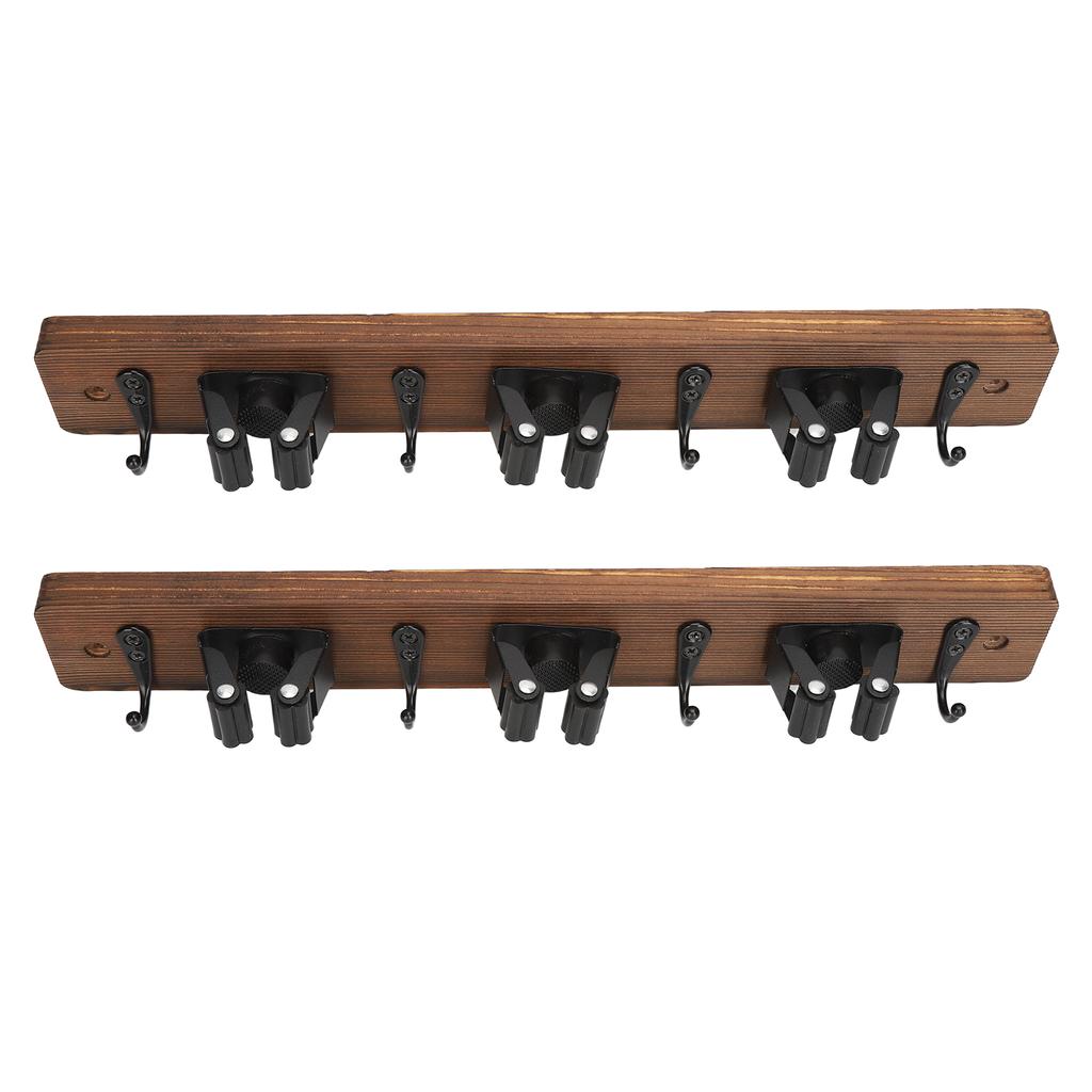 2 шт. держатель для швабры 3 позиции 4 крючка настенное крепление для швабры деревянная вешалка для швабры для ванной комнаты кухни