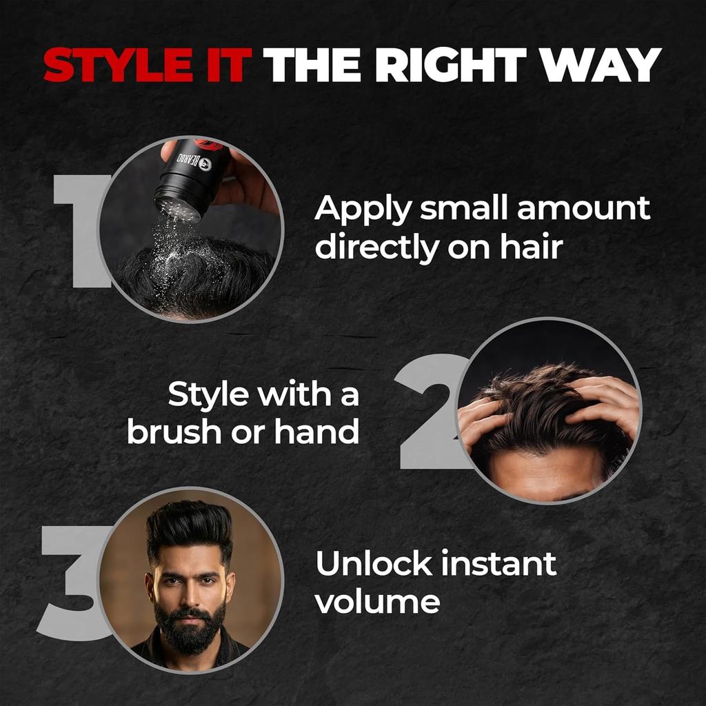 Beardo Max Volume Powder Wax 10 Gm Matte Finish Strong Hold Restylable Hair Styling Powder For Men Natural Texture