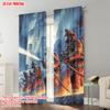 2pcs, plane printing Print Curtains Fire scene Versatile Fabric (without rod) Gifts Perfect for Bedroom, Living Room, Office