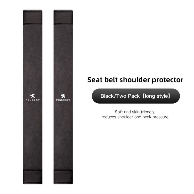 2Pcs Car Seat Belt Suede Leather Shoulder Protection Cover For Peugeot 208 3008 206 308 307 207 407 508 2008 5008 301 406 408