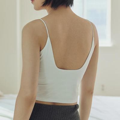 Рубашка Skinny Five Everyday Modal Cotton Cap Built-in Crop Backless без рукавов FREE, XL (Черно-белый)