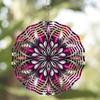 Elegant 3D Metal Wind Spinner - Vibrant Pink & Black Floral Design, Ideal for Garden & Outdoor Decor, Battery-Free Operation, Perfect Giftor