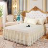 Lace Bed Skirt Luxury Princess Girl Bedspread Queen King Size Spring Fitted Sheets Bed Mattress Cover Retro Bedding with Skirt